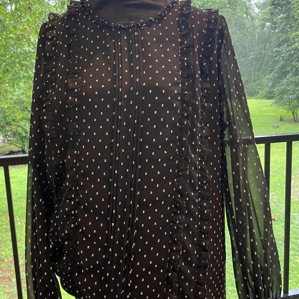 Tommy Hilfiger Black Blouse with Ruffle Details